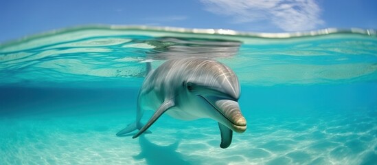 Dolphin Swimming Towards the Surface