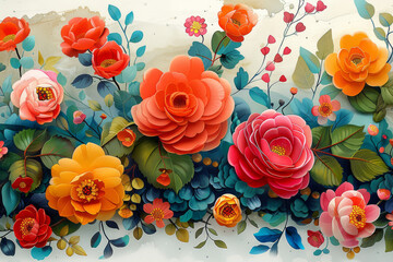 パネルの壁アート、壁の装飾、花のデザインの大理石の背景