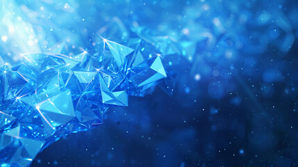 Obraz premium Blue technology storm with blue diamonds and copy space