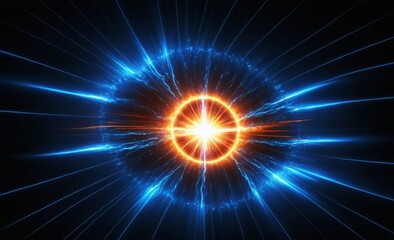 Obraz premium Dynamic Explosion of Blue and Orange Light