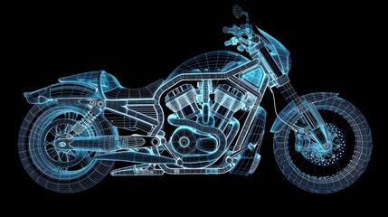 Wireframe Motorcycle Design
