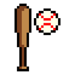 Baseball bat in pixel art style