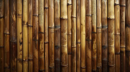 Naklejka premium Exotic bamboo wood texture: light, warm tone and vertical lines, evoking tranquility