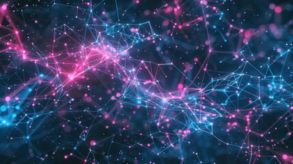 Obraz premium Abstract Digital Network with Glowing Lines