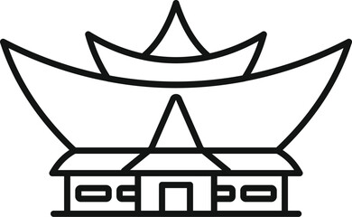 Gedung sate building representing west java province in indonesia line icon