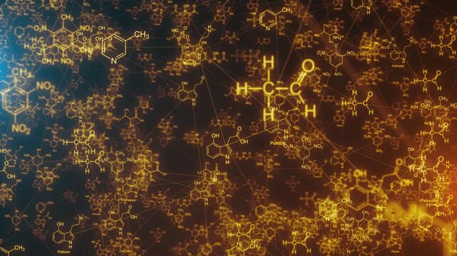 Scientific Research Chemical Formulas Healthcare Molecule Studies