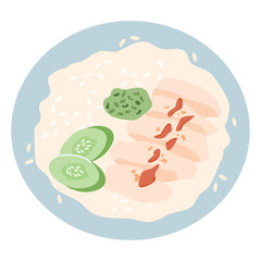 Nasi ayam hainan or Hainanese chicken rice