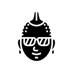 Obraz premium kid boy punk subculture style glyph icon vector. kid boy punk subculture style sign. isolated symbol illustration