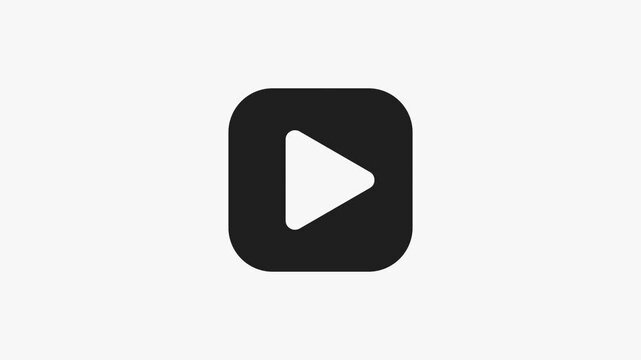 Simple, black play button icon on white background, This minimalist design is perfect for use in presentations, websites, for media projects needing clear visual cue for video play