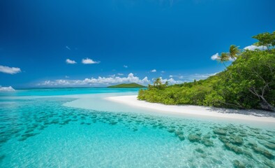 Fototapeta premium Tropical Paradise Beach with Clear Turquoise Waters