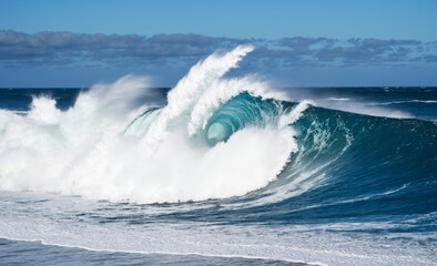 Massive Ocean Wave Crashing