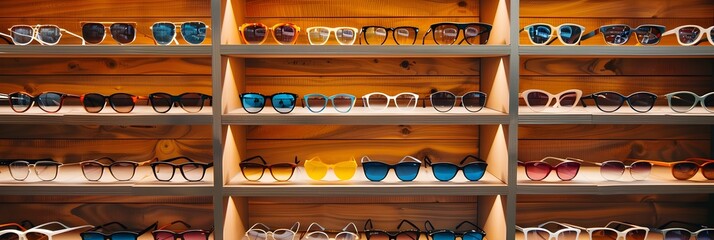 Eyeglasses shop fashion eyeglasses eyeglasses displayed on the shelves of the eyeglasses department store