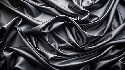 Fototapeta premium Elegant black satin background perfect for luxury and formal events, luxurious, sleek, classy, texture, fabric, elegant