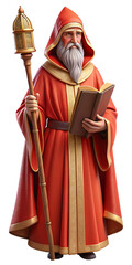Regal 3D Saint Nicholas in ornate red robe