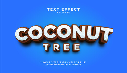 Coconut tree text effect editable logo design