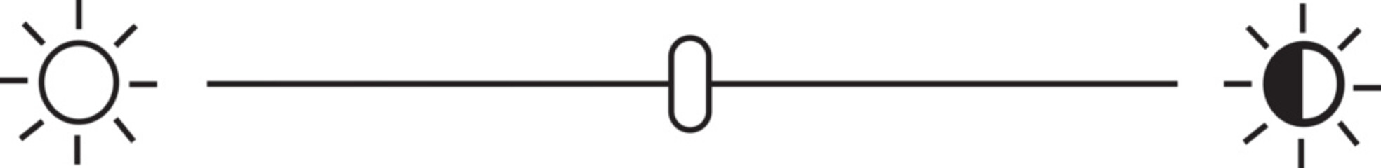 Brightness control icon. Contrast with varying level illustration sign isolated on transparent background. Screen brightness and contrast level settings black switch vector for mobile and laptop.