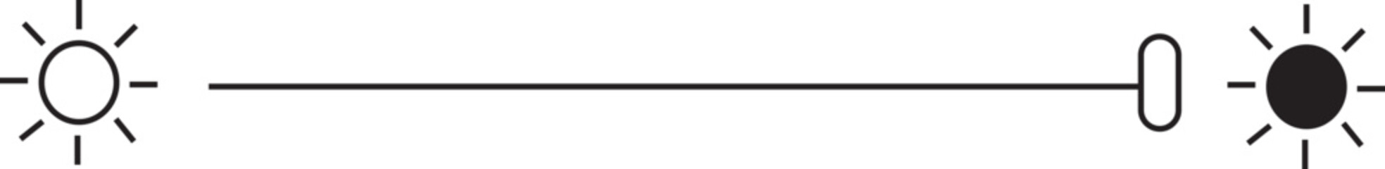 Brightness control icon. Contrast with varying level illustration sign isolated on transparent background. Screen brightness and contrast level settings black switch vector for mobile and laptop.