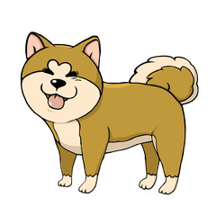 柴犬　Shiba Inu　イラスト　