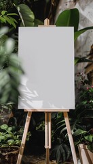 Welcome board for modern boho wedding - blank white card template.