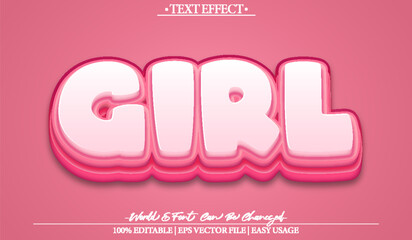 Girl Vector Text Effect Editable Alphabet Pink Woman Female Young