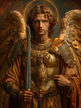 Archangel Gabriel, celestial messenger and defender, bearer of divine strength, singularly revered across judaism, christianity, and islam.