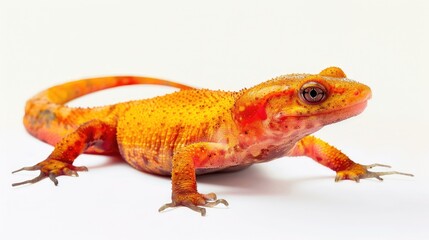 Two small lizards sit together on a white background, showcasing their colorful scales