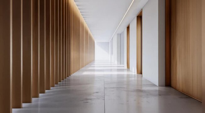 Office, hotel or apartment hallway scene, Take the video slowly, going around the object