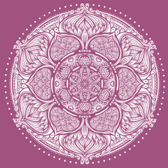 Vector ornamental mandala inspired ethnic art, patterned Indian paisley. Hand drawn illustration. Invitation element. Tattoo, astrology, alchemy, boho and magic symbol.