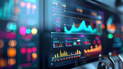 Obraz premium Close-Up of Real-Time Production Dashboard for Efficient Tracking and Monitoring