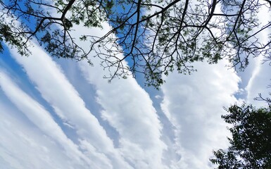 rare cloud formation view in the sky in the mid day