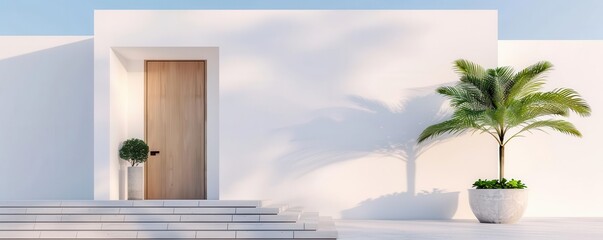 Modern structure with minimalist facade, creative patterns, sleek design