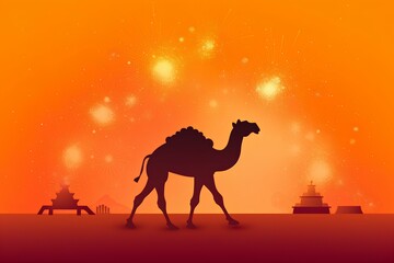 camel in the desert made by midjourney