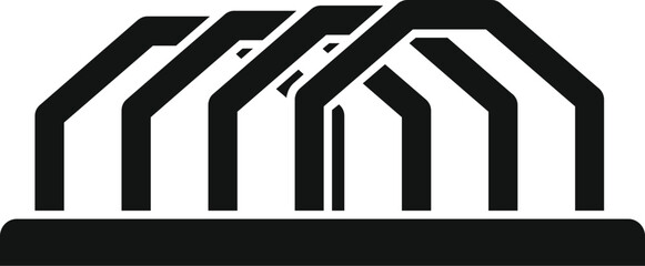 Big industrial greenhouse for growing vegetables icon in simple style on a white background