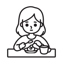 girl having breakfast