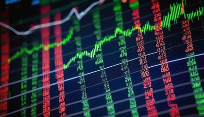 Obraz premium charts abstract banking chart bokeh stock effect bokeh blurred effect banking related stock market colors imagery market abstract blurred vibrant with