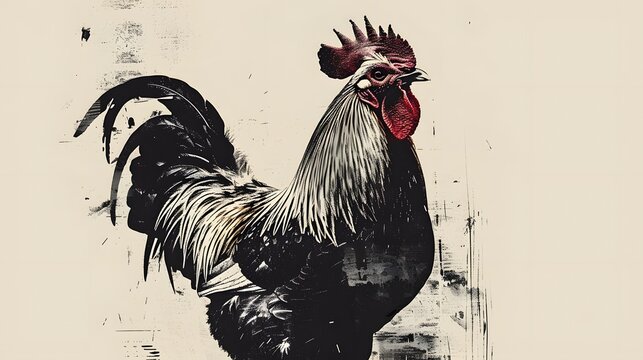 rooster illustration vector