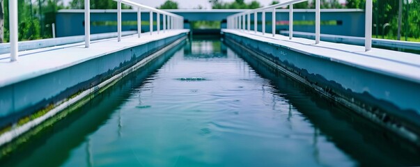 Fototapeta premium Advanced water management system in an urban setting, smart infrastructure, sustainable civil engineering