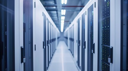 Underground data center with advanced cooling and security systems, civil infrastructure, tech innovation