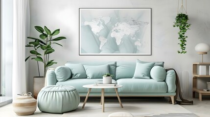 Stylish Scandinavian living room interior design