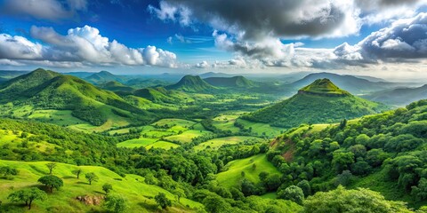 Lush greenery and breathtaking views of the Western Ghats Plateau in India, biodiversity, hill stations, mountains