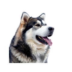 Fototapeta premium Alaskan Malamute Assists In Expeditions, Isolated on transparent background