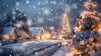 winter village background