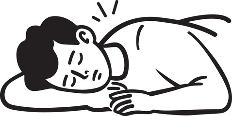 illustration of sleeping man