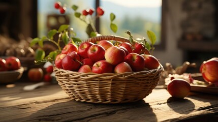 side view of beautiful fresh red apple