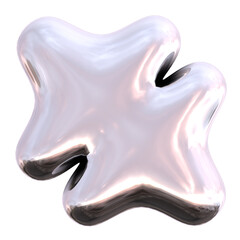 3d chrome glossy shapes futuristic style element