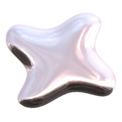 3d chrome glossy shapes futuristic style element