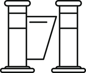 Simple icon of an entrance gate opening for pedestrian access to public transportation