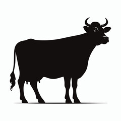 cow silhouette vector on white background