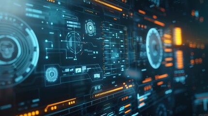 Obraz premium Futuristic Interface Design with HUD Elements