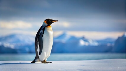 Penguin standing on a snowy landscape, penguin, Antarctica, winter, bird, cold, nature, wildlife, cute, black and white, ice